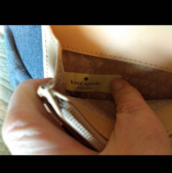 Original Kate Spade Large Blue Ostrich Leather Travel Wallet - Picture 8 of 12